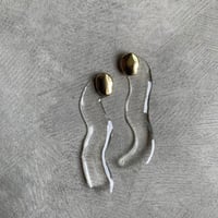gold stone clear snake pierce・earring