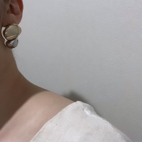 【予約販売】 gold silver stone clear pierce earring