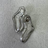 clear silver winding pierce earring