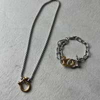 《予約販売》silver chain gold mix u necklale 《予約販売》silver chain gold mix u bracelet