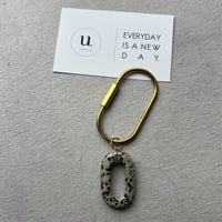 dalmatian stone charm key ring