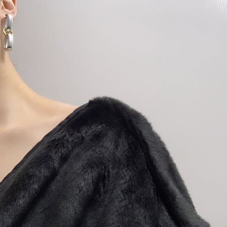silver chain vintage  gold pierce・earring