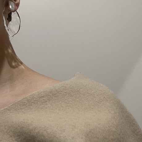 square pearl clear pieace earring