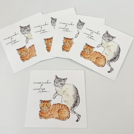 ハラミチヨさんが描く🐾ミニメッセージカード（５枚入り）