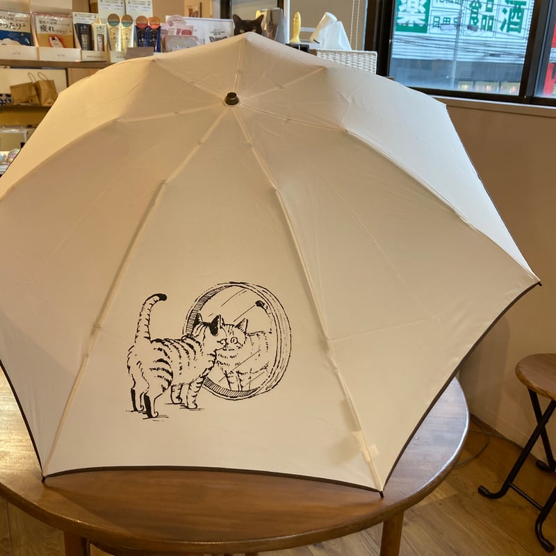 ハラミチヨさんのイラスト入り 折り畳み傘 | 保護ねこカフェ もりねこ