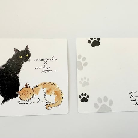 ハラミチヨさんが描く🐾ミニメッセージカード（５枚入り）