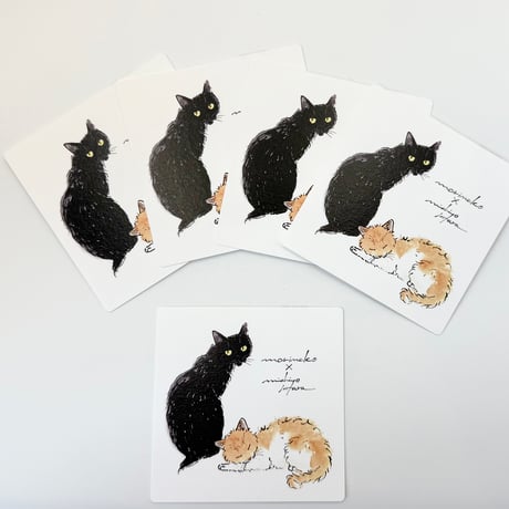 ハラミチヨさんが描く🐾ミニメッセージカード（５枚入り）