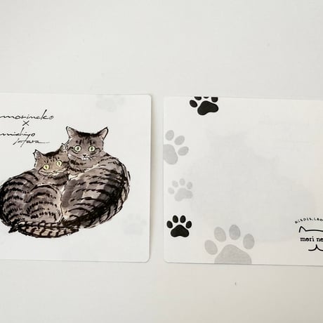 ハラミチヨさんが描く🐾ミニメッセージカード（５枚入り）
