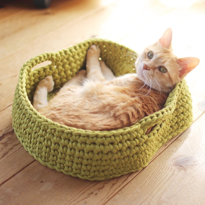 データ版レシピ「ねこ顔シルエットのバスケット -Cat face basket