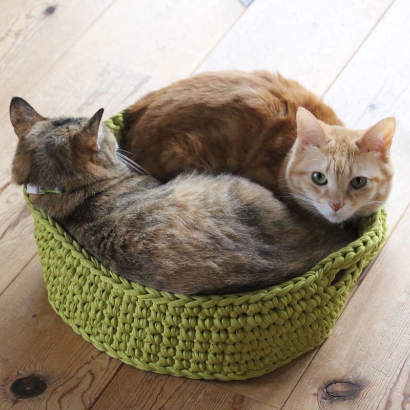 データ版レシピ「ねこ顔シルエットのバスケット -Cat face basket