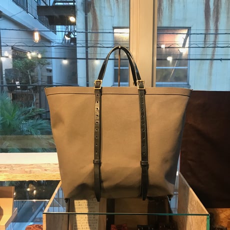 帆布トートバッグMサイズ　グレー×黒