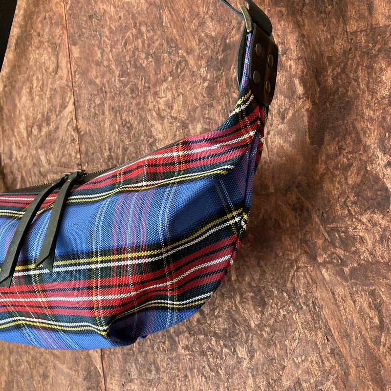 帆布ボディバッグーS チェック柄青 | m.ripple web shop