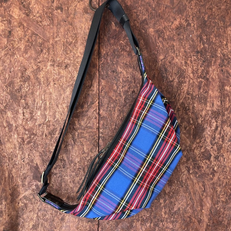 帆布ボディバッグーS チェック柄青 | m.ripple web shop