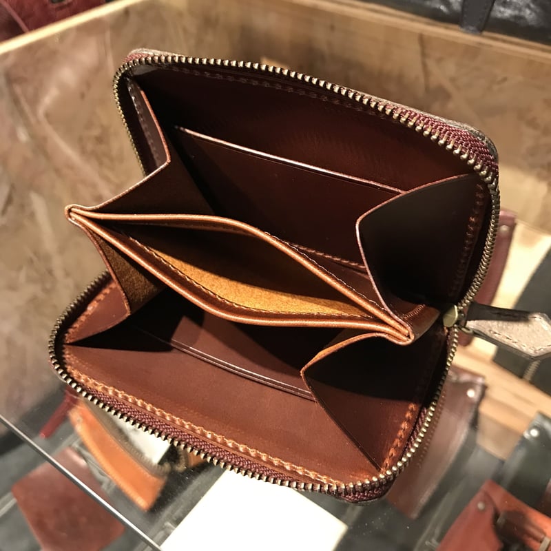 ラウンドジップ ラウンドミニ財布】アラスカ×マレンマ赤茶 | m.ripple