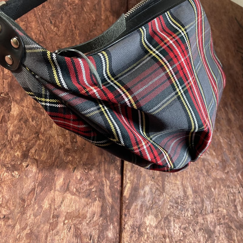 帆布ボディバッグーM チェック柄 グレー | m.ripple web shop