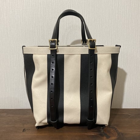 ストライプ　帆布トートバッグ Sサイズ