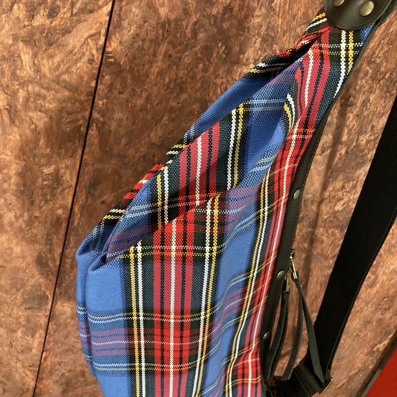 帆布ボディバッグーS チェック柄青 | m.ripple web shop