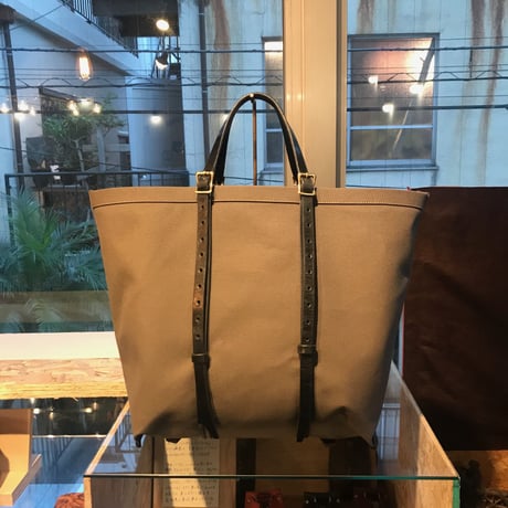 帆布トートバッグMサイズ　グレー×黒