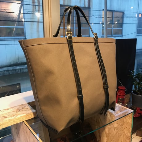 帆布トートバッグMサイズ　グレー×黒