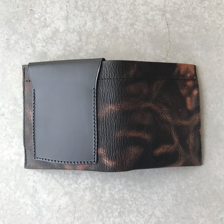 泥染革　Dew-001 二つ折財布