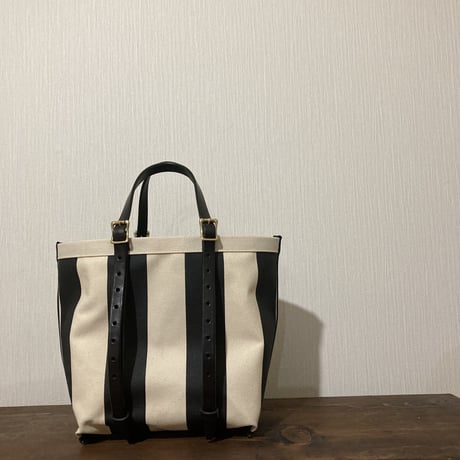 ストライプ　帆布トートバッグ Sサイズ