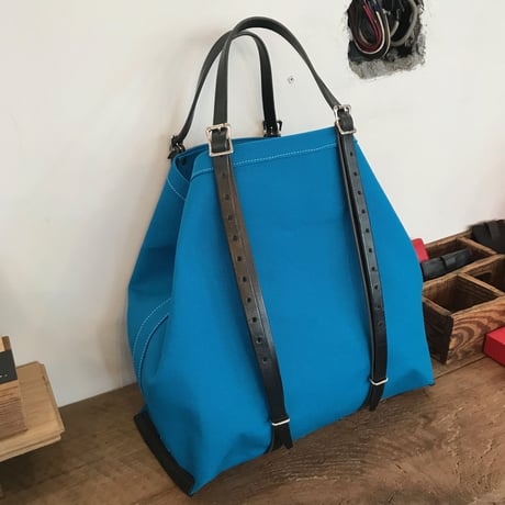 帆布トートバッグMサイズ　ベージュ×キャメル