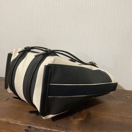 ストライプ　帆布トートバッグ Mサイズ