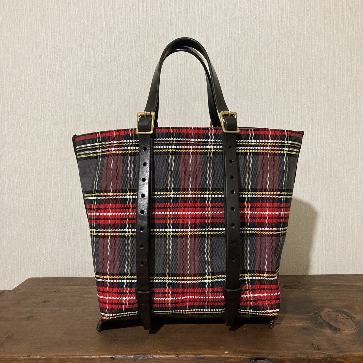 チェック グレー 帆布トートバッグ Sサイズ | m.ripple web shop チェック グレー 帆布トートバッグ Sサイズ | m.ripple web shop