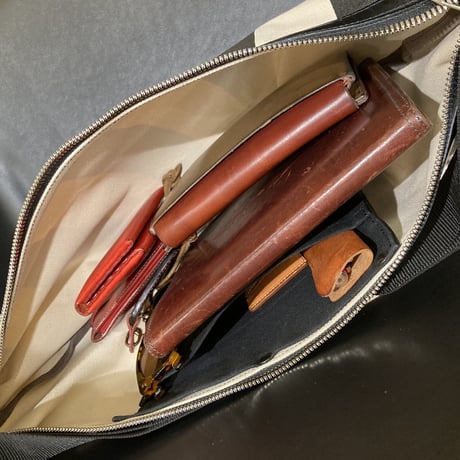 帆布ボディバッグーM　チェック柄　黄色