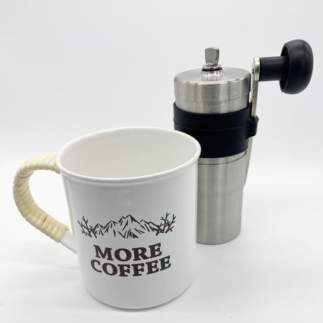 more coffee / Enamel rattan Mug