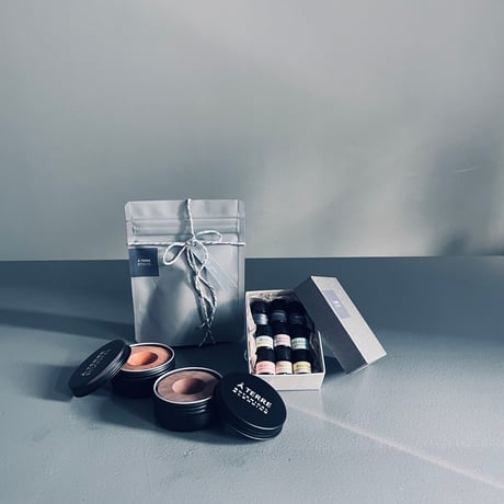 À TERRE Tasting box kit & PORTABLE WOOD DIFFUSER_Gift set