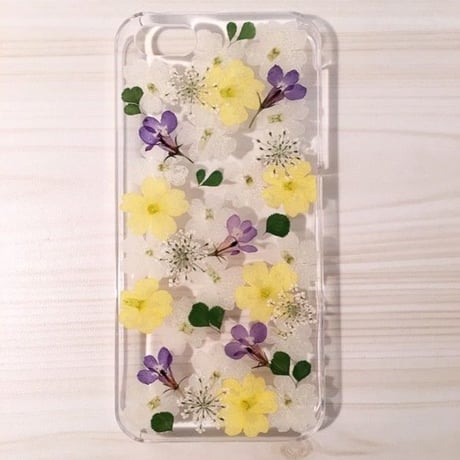 【受注製作64】iphone5/5sケース 本物のお花使用 スマホ
