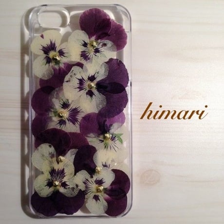 【受注製作30】iphone5/5sケース 本物のお花使用 スマホ