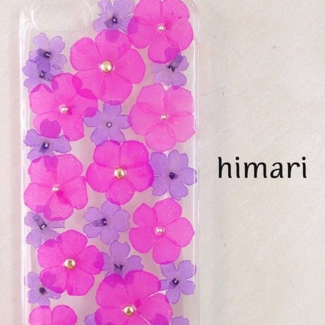 【受注製作08】iphone5/5sケース 本物のお花使用 スマホ