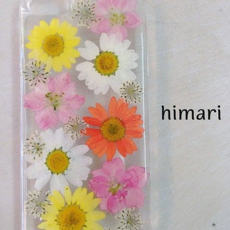 【受注製作02】iphone5/5sケース 本物のお花使用 スマホ