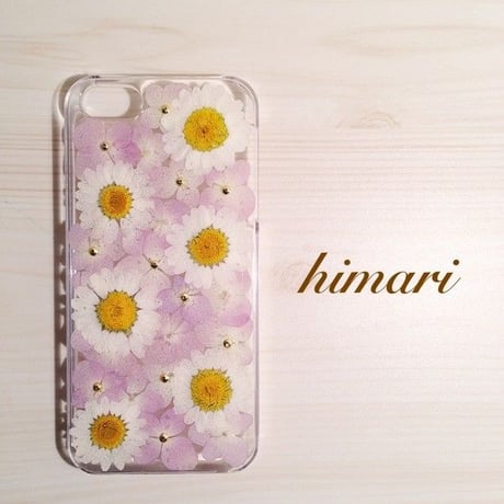 【受注製作24】iphone5/5sケース 本物のお花使用 スマホ