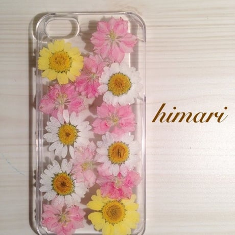 【受注製作21】iphone5/5sケース 本物のお花使用 スマホ