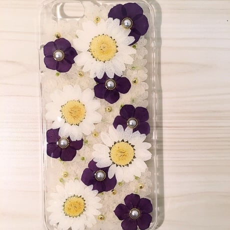 【受注製作61】iphone5/5sケース 本物のお花使用 スマホ