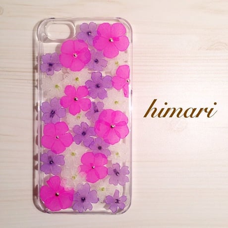 【受注製作01】iphone5/5sケース 本物のお花使用 スマホ