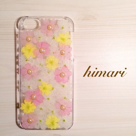 【受注製作19】iphone5/5sケース 本物のお花使用 スマホ