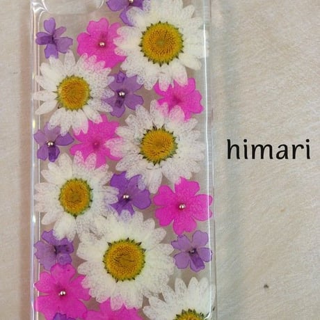 【受注製作03】iphone5/5sケース 本物のお花使用 スマホ