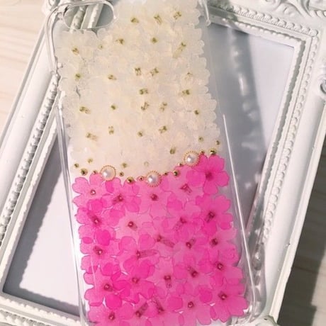 【受注製作79】iphone5/5sケース 本物のお花使用 スマホ