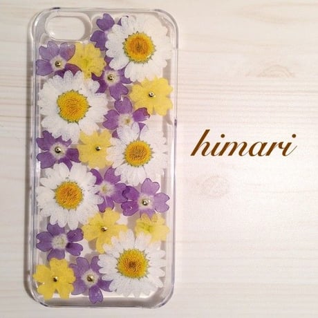 【受注製作27】iphone5/5sケース 本物のお花使用 スマホ