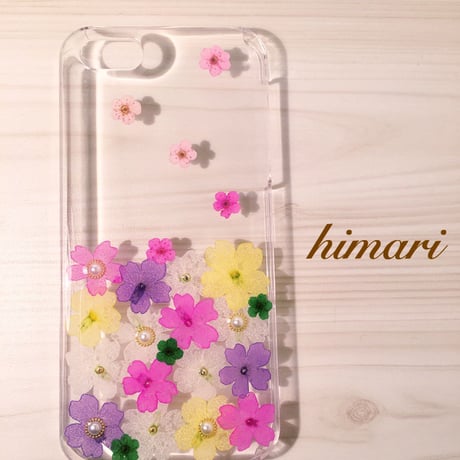 【受注製作52】iphone5/5sケース 本物のお花使用 スマホ