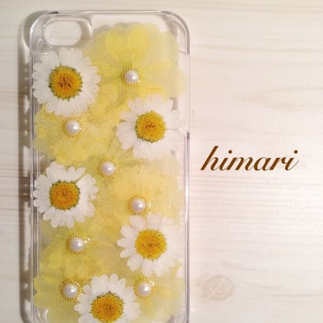 【受注製作33】iphone5/5s/6ース 本物のお花使用　スマホ