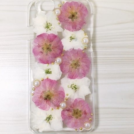 【受注製作69】iphone5/5sケース 本物のお花使用 スマホ