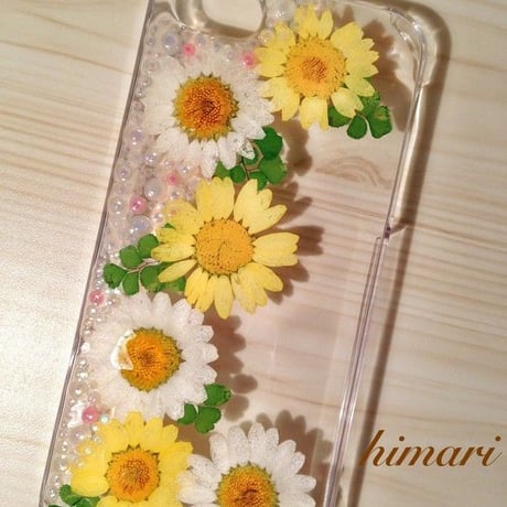 【受注製作28】iphone5/5sケース 本物のお花使用 スマホ