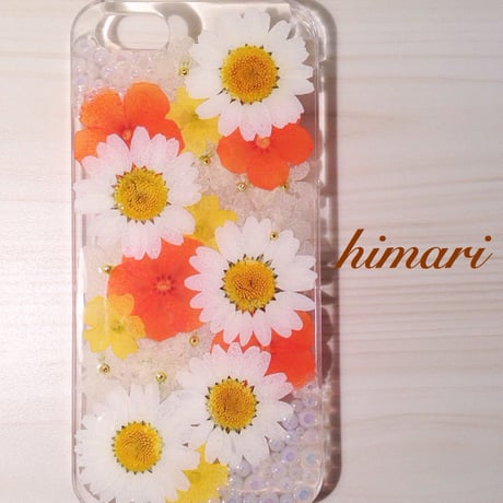 【受注製作22】iphone5/5sケース 本物のお花使用 スマホ