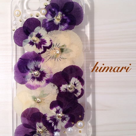 【受注製作45】iphone5/5sケース 本物のお花使用 スマホ