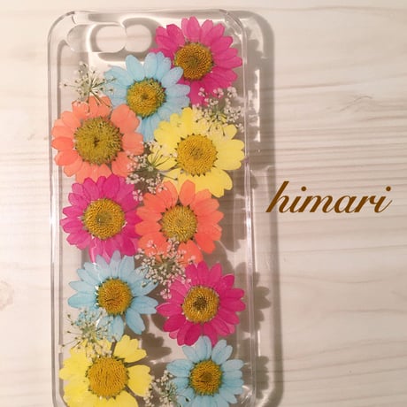 【受注製作49】iphone5/5sケース 本物のお花使用 スマホ